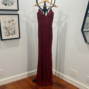 Alamour The Label Burgundy Backless Dress